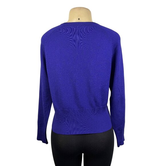 Pendleton Womens Purple Silk & Cashmere Cardigan Sweater Button Front Sz M Petit - Picture 3 of 8